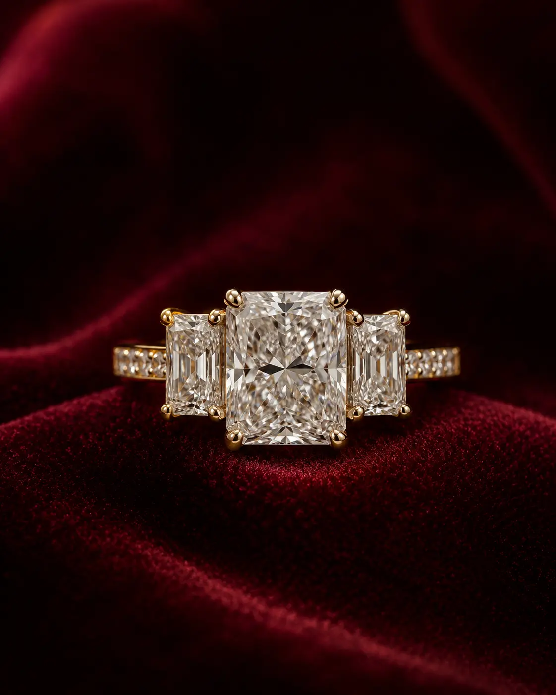 Three-Stone Ring Cut Diamond